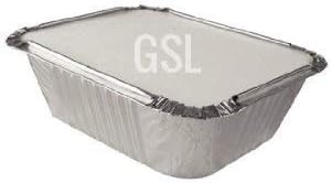 GSL 50 x No1 Small Aluminium Foil Takeaway Food Containers + 50 Lids