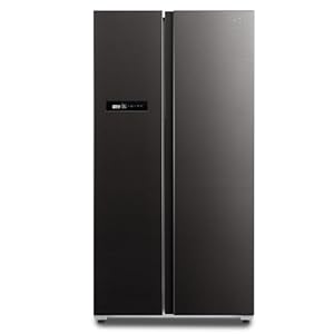 Midea MDRS791MIC28 Side-by-Side koel-/vriescombinatie, No Frost/WiFi-besturing/inverter compressor/176,5 cm hoog/379 l koelen/219 l vriezen/dubbele bediening/SuperCool/37dB, jazz zwart