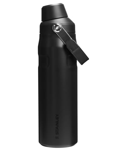 Image of Stanley IceFlow Fast Flow Water Bottle 24 oz | Angled Spout Lid | Lightweight and Leakproof for Travel and Sports | Insulated Stainless Steel | BPA-Free | Black 2.0