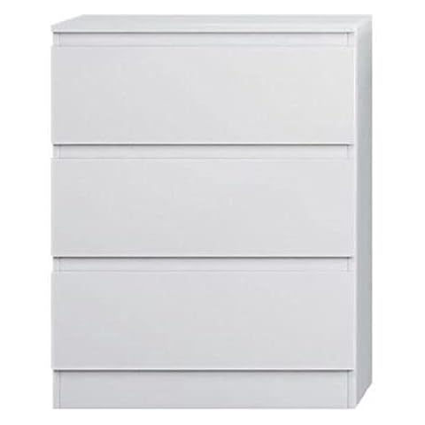FWStyle Matt White 3 Drawer Chest of Drawers Bedside Cabinet Scandinavian Style Bedroom Furniture Cover