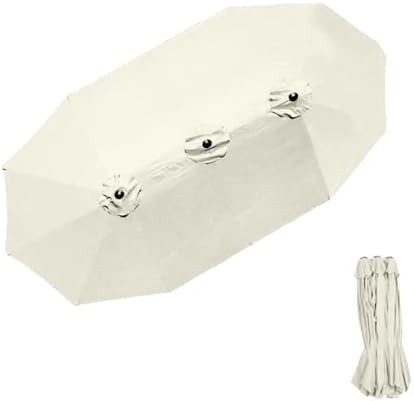 12 Ribs Double-Sided Patio Umbrella Replacement Canopy - 15x9ft Outdoor Market Umbrella Top Cover, Durable Waterproof Canvas, Perfect for Garden & Deck Use