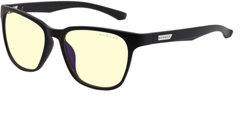 Gunnar Gafas para Videojuegos y Ordenador | Cruz Kids, Color de Montura: Onyx, Tente de Lentes: Ámbar (Bloques 65% de Luz Azul y 100% de UV) | con filtro de Luz Azul | Lente Patentada