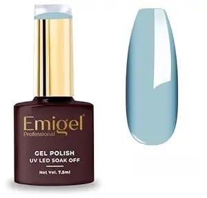 emigel professional one step uv gel polish sky blue -019 | 3-in-1 polish | cured with uv led lamp | super glossy finish | quick uv drying gel polish | high-shine mirror finish, (7.5ml)