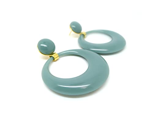 Boucles d'oreilles Palette Vert Céladon, la haute qualité vintage 70's