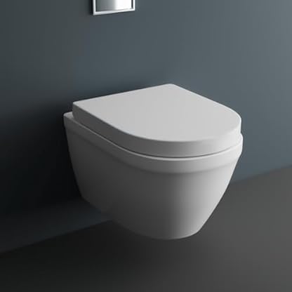 Alpenberger Hänge WC mit Bidet Funktion | Dusch WC Spülrandlos mit Nano | Toilette mit Po Dusche | Toilettendeckel mit Absenkautomatik Softclose | WC Set Passend zu Geberit – Bild 3