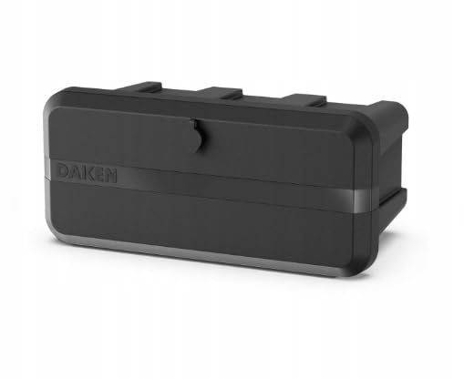Daken Blackit Skrzynia Narzędziowa do Przyczepki, Polipropylen, Czarna, 550x255x310mm, 2.4kg, 24L, ze Wspornikiem