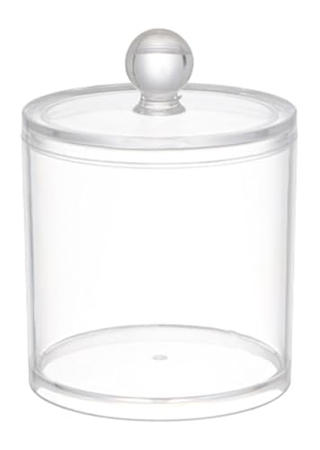 Aynoo 1 Pack Acrylic Qtip Holder Dispenser Canisters Apothecary Jar Set Vanity Makeup Storage Organizer Set 12 oz