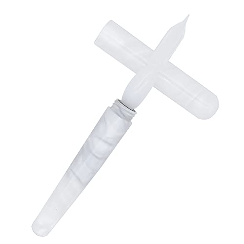 SIPLIV Resin Calligraphy Pen Dip Pen Glass Pen Nib Pocket-Size Travel Short Gift Pen for Business Signature and Art - White