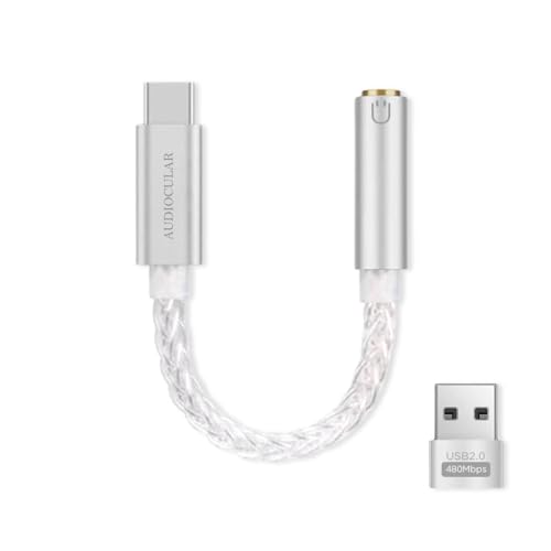 Image of AUDIOCULAR D07 Slim CX31993 Portable DAC Dongle Connector Mobile Audio Adapter, Type C to 3.5mm DAC for iPhone 16 Series /15 Series, Galaxy S25 / S24 & Other Type C Phones