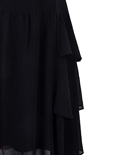 Vijiv Womens 1920s Inspired Flapper Dress High Tea Great Gatsby Maroon with Tiered Skirt 20s Dress4