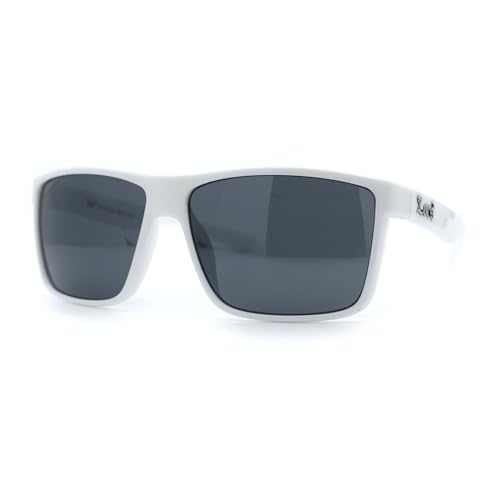 Locs Mens Gangster White Frame Sport Horn Rim Classic 90s Manly Sunglasses