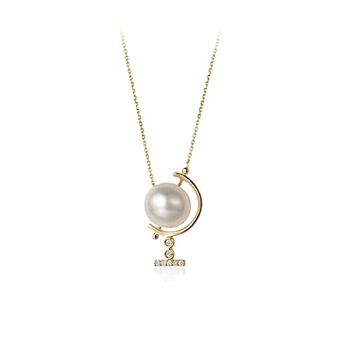 Collier en Or 18 carats réel et diamant véritable pour femme élégante