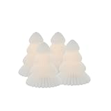 Sirius Claire Mini Lot de 4 Arbres en Verre à LED à Piles Blanc 7 cm