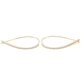 Calefee Pendientes de aro de oro 9 K/14 K/18 K, pendientes de aro para mujer con diamante laboratorio, joyas elegantes para boda, talla única, Oro amarillo, Diamante sintético de laboratorio