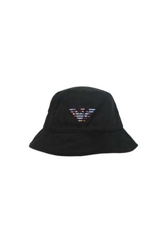 Emporio Armani Chapeau de pêcheur avec logo, noir, Noir , taille unique