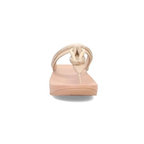 Image of FitFlop Women's Fino Crystal-Cord Leather Toe-Post Sandal