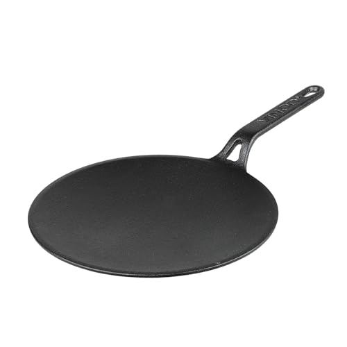 Vinod Legacy Pre-Seasoned Cast Iron Roti Tawa, 26 cm, Induction Friendly, Black