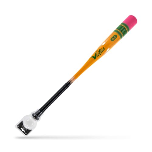 Victus Yardstick Plastic Baseball Bat for Kids with Custom Plastic Ball for Use on Turf or Grass 2 5/8 Barrel and Soft Touch Grip Lightweight Backyard Baseball Set 32