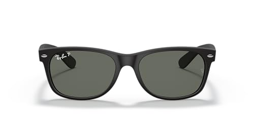 Ray-Ban Unisex Sunglasses Rubber Black Frame, Green Lenses, 55MM3