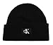 Produktbild Calvin Klein Herren MONOLOGO Patch Non-Rib Beanie K50K511743 Gestrickte Mütze, Schwarz (Black), OS