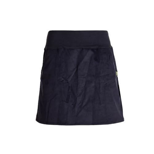 Vishes Damen-Cordrock mit breitem Bund & Taschen in Schwarz | Größe XL (42) | Handgefertigt aus 100% Baumwolle | Für warme & kalte Monate | Nachhaltige Alternative Bekleidung