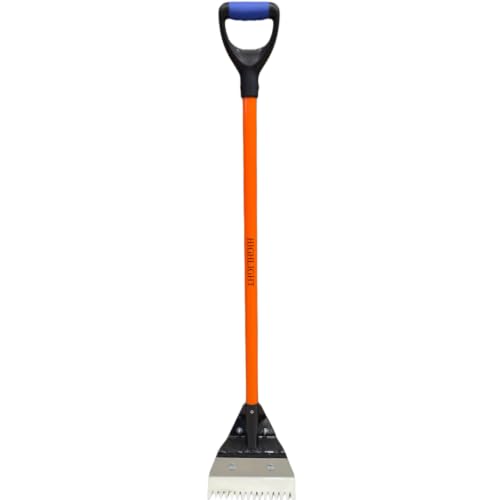 Roof Shingle Removal Shovel 47.7 Heavy-Duty Carbon Steel Tile Shovel with Reinforced D-Handle - Anti-Break Rust-Proof for Shingle Ripper & Nail Pulling