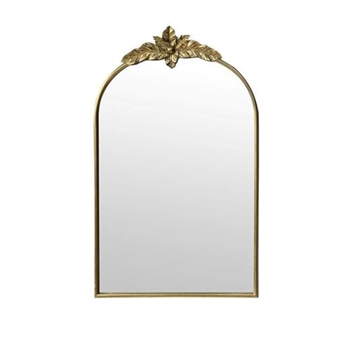 Espejo de maquillaje decorativo dorado vintage europeo, espejo de tocador montado en la pared y mesa para maquillaje y decoración del hogar, elegante diseño de estilo americano