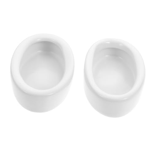 ledmomo 2個 爬虫類用楕形セラミック食水盆 逃走防止設計 高温耐性 爬虫類テラリウム用給餌水入れボウル