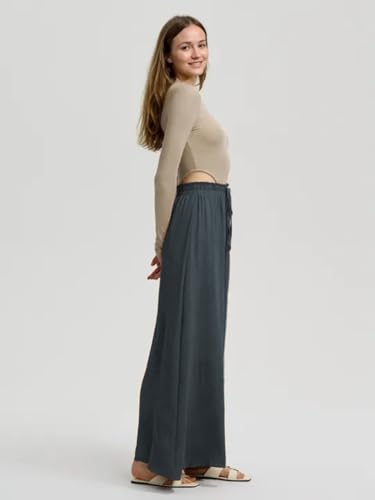 Image of KOTTY Women's Relaxed Fit Wide-Leg Drawstring Palazzo Trouser for Everyday Comfort & Style