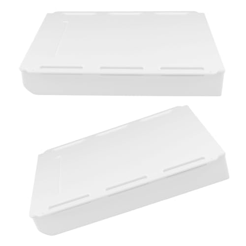 2 piezas cajones bajo escritorio para suministros de oficina con instalación autoadhesiva, organizador compacto de plástico blanco para estación de trabajo y uso en oficina miniatura 1