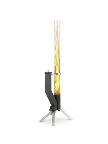 GARDENFLARE Feuerrohr Klassik – Edelstahl Feuersäule und Pelletfackel für Tolles Ambiente-Feuer – Elegante Gartenkamin Alternative für Deine...