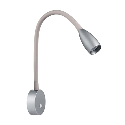Obeaming Lámpara de lectura LED 12V, Luz de Lectura Regulable para Autocaravana Furgo Barco Van, 24VDC Flexible Cuello de Cisne Junto a la Cama de Pared Equipado Cargador USB(Gris metálico) Cover