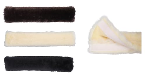 NETPROSHOP Polster für Zaumzeug und Halfter aus Kunstfell, Halfterpolster 26 cm, Trensenbezug, Farbe:Schwarz