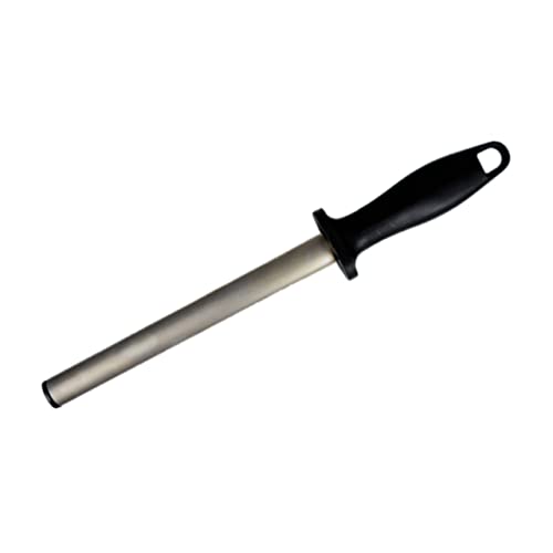 OFFSCH Diamond Carbon Steel Honing Rod Sharpening Steel with Ergonomic Rubber Handle for Home Kitchen Hunting Use Precision Sharpening Tool