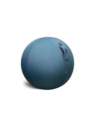 Alba - MHBALL B - Polychlorure de Vinyle - Résistant et Anti-éclatement - Ballon Assise Ergonomique Bureau - Bleu Canard