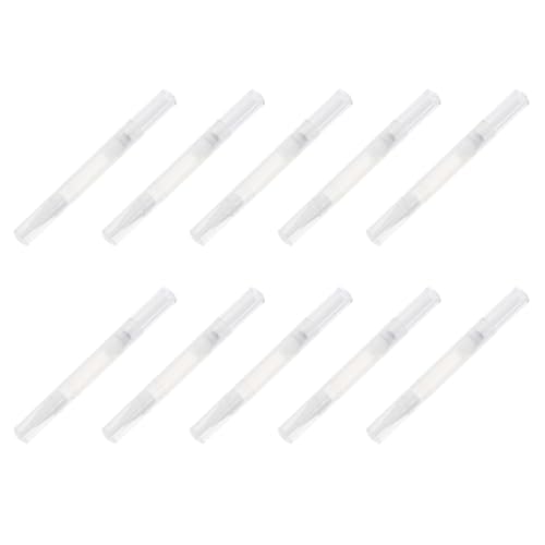 SHINYPASING Bolígrafos Transparentes para Manicura 10 Piezas, Envases Vacíos de 3 Ml para Aceite Nutritivo de Uñas, Aplicadores Compactos Reutilizables para Salón y Cuidado Personal