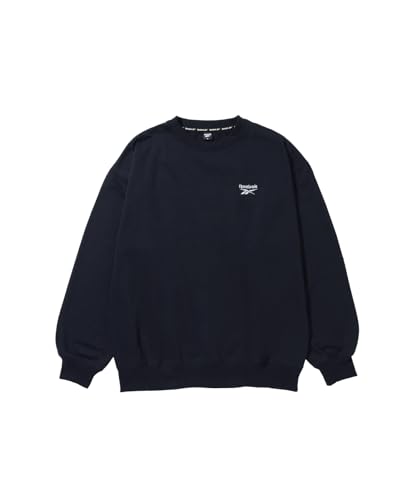 [リーボック] EC限定 裏起毛 トレーナー メンズ スウェット ビッグシルエット 大きめ ゆったり プルオーバー トップス ネイビー:L