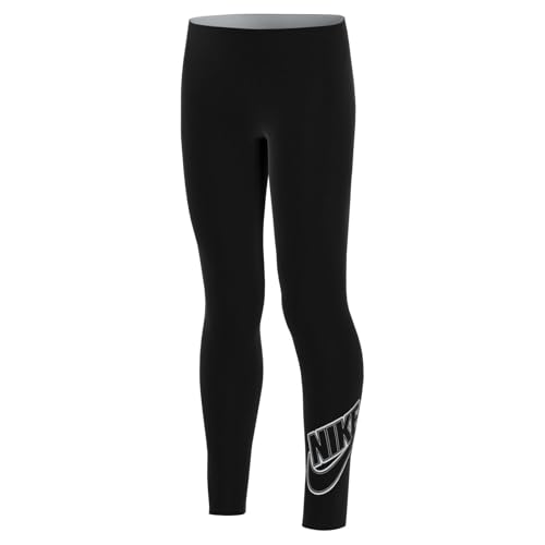 Nike Unisex Kinder nsw favorites gx Leggings, Black/White, M ( 137-146 cm)