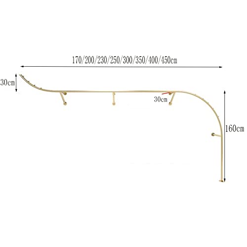 Tringles à vêtements murales dorées de 350 cm en métal robuste de qualité supérieure - 2