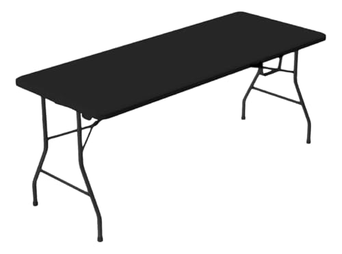 Listado de Mesas de picnic para comprar hoy. 43 CUORY Mesa Plegable Portatil 1.80 Metros Tipo Portafolio para Jardin | Escritorio Grande Ligera Plástico Resistente | Mesa de Trabajo Comedor Multiusos (Negro, 1.80)