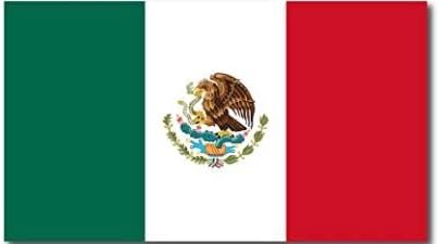 Adhesivo adhesivo de la bandera de México de 10 x 5.25 pulgadas, vinilo 3M fabricado en Estados Unidos