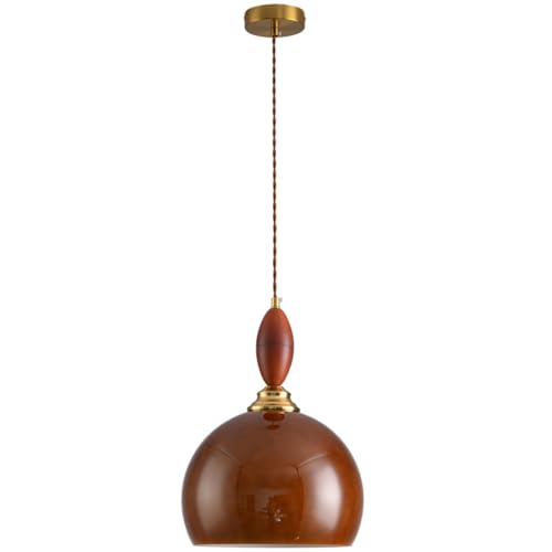 Suspension de pendentif en verre caramel translucide avec douille rétro E27