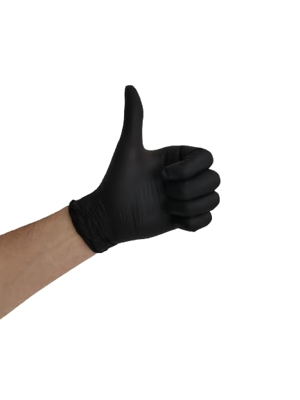 1000 guanti in nitrile, usa e getta, guanti usa e getta, guanti in nitrile, senza polvere, senza lattice, non sterili, senza lattice, disponibili (M, nero)