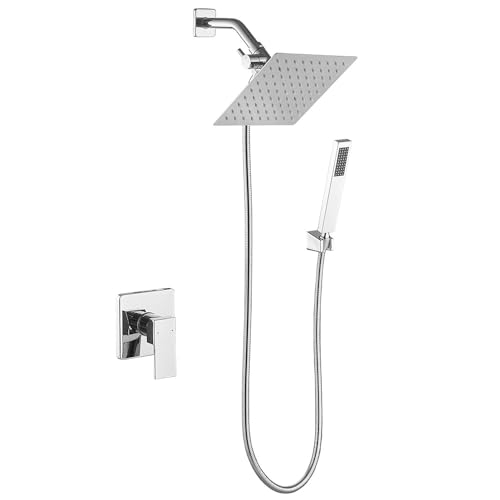HXYHS 8 Inch Rainfall Shower Head and Handheld Spray Combo with 3-Way Diverter and Touch-Clean...