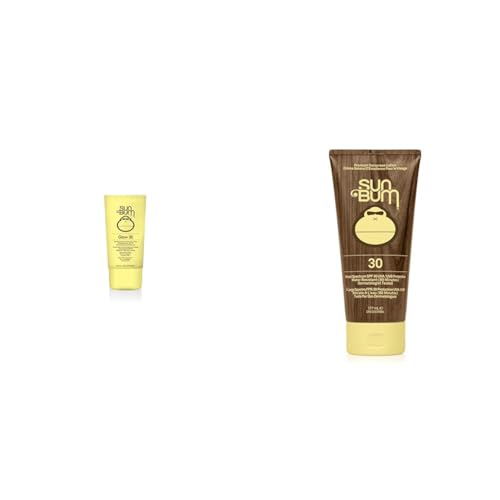 Sun Bum Original SPF 30 Glow Sunscreen Lotion Vegan and Reef Friendly (Octinoxate & Oxybenzone Free) & Original SPF 30 Moisturizing Sunscreen Lotion | Vegan and Reef Friendly Broad Spectrum UVA/U