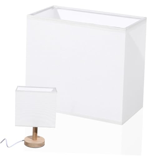 HOMOBABE 布製長方形ランプシェード テーブルランプ用交換カバー ベッドサイド照明に 温かみのある柔らかい光で目に優しい室内装飾