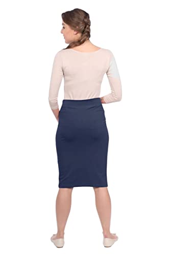 Kosher Casual Women's Modest Knee-Length Fitted Lightweight Cotton Spandex Pencil Skirt4