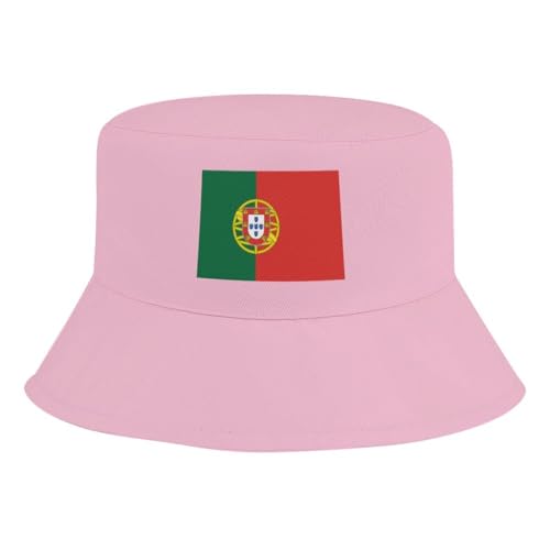 Bucket Hat for Boys and Girls, Portugal Flag Pattern Lightweight,Nylon Packable Bucket Hats,Fun Outdoor Vacation