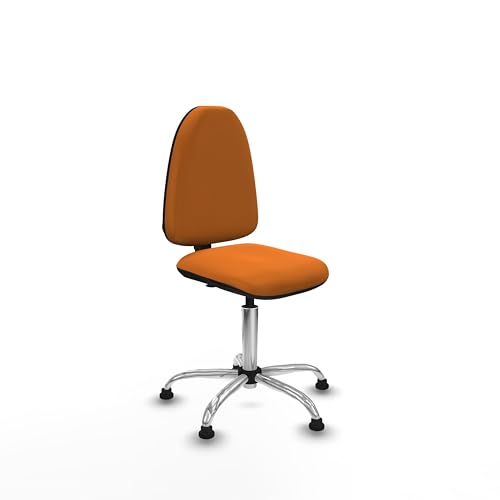 Piqueras y Crespo   Silla para Maquina de Coser Industrial Aýna sin Brazos. Equipado con Contacto Permanente Básico y Espuma de Corte. con Topes. Naranja