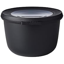 Rosti Mepal Cirqula Multi Food Storage and Serving Bowl with Lid, Tall Bowl-17oz, Black